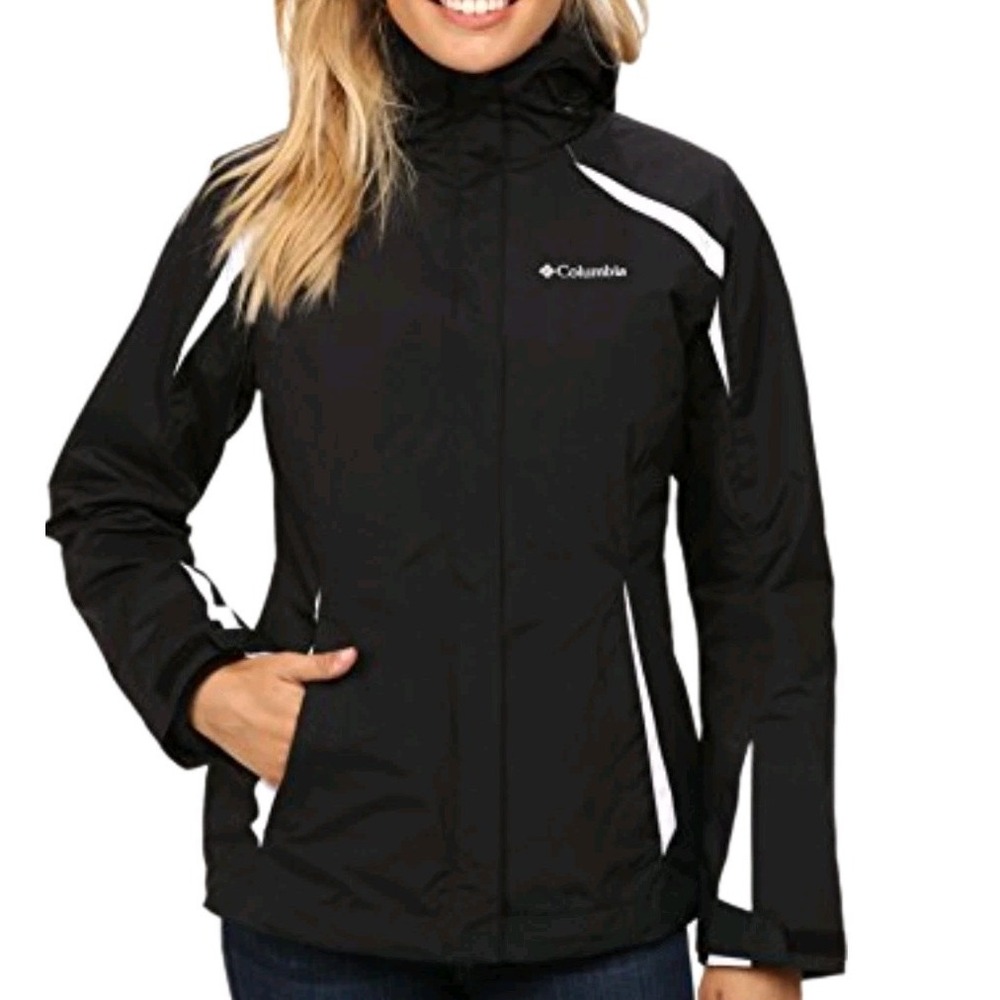 Columbia‎ Blazing Star Interchange 3 in 1 Black/ White Jacket Sz M  Fleece Liner